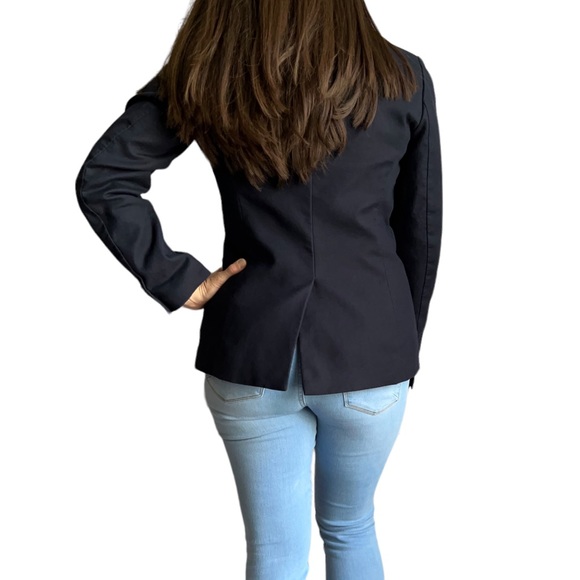 J. Crew Women's Navy Blue Blazer/Suit Jacket, Double button, Cotton, Size 4 - Picture 12 of 15